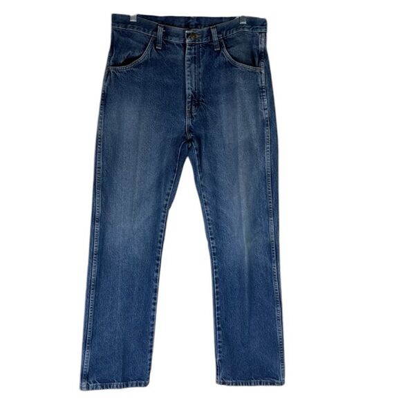 Rustler Jeans Men’s Blue Denim Cotton Work Jeans Straight Leg Pockets 34x30 - Picture 1 of 10
